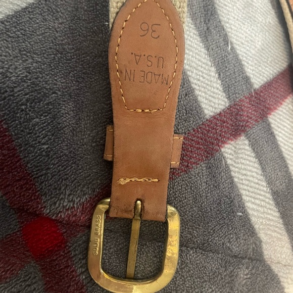 Zappelin Brown Leather Fish Belt size 36 Vintage - Picture 5 of 6